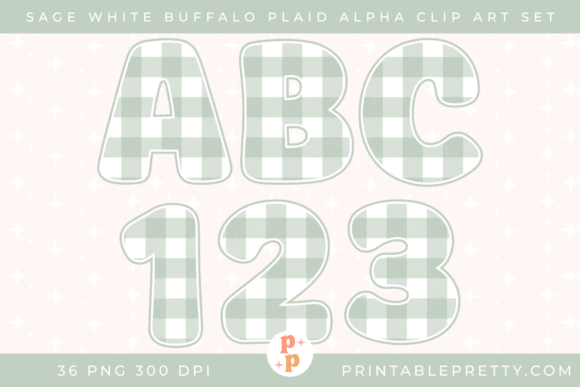 Download Sage White Buffalo Plaid Alphabet PNG - Buffalo Collection