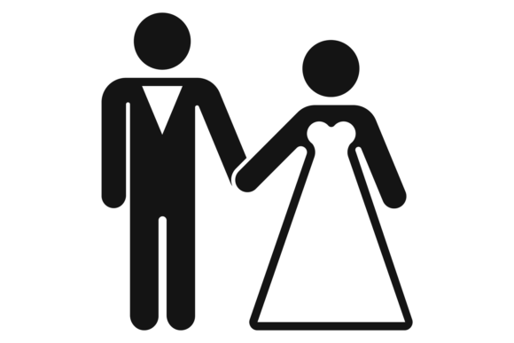 Download Bride and Groom Black Icon. Wedding Coup - Premium Bundle