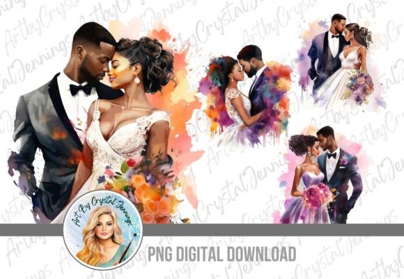 Download Bride &amp; Groom Black Couple Wedding PNG - Premium Bundle