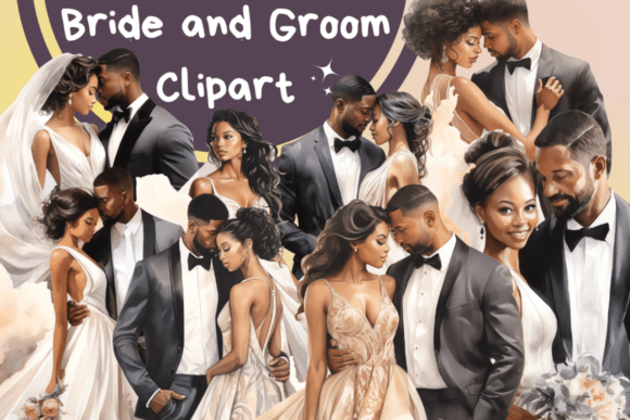 Download Wedding Black Couple Clipart - Premium Resources