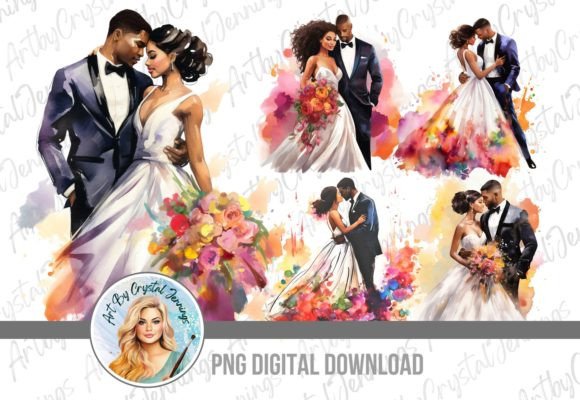 Download Bride &amp; Groom Black Couple Wedding PNG - Premium Bundle