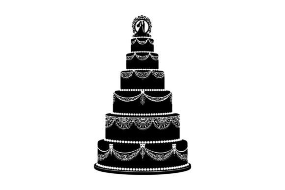 Download Black Wedding Cake with White Decoration - Black wedding Collection